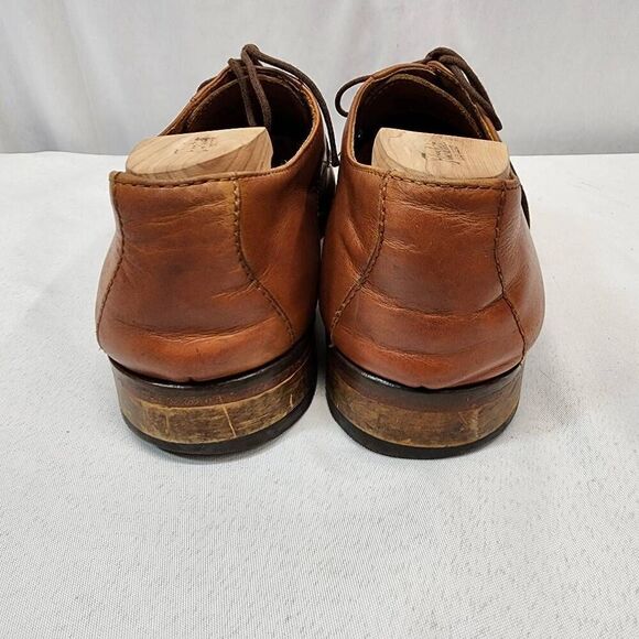 Tasso Elba Men's 11 Arturo Plain Toe Derbys Brown Leather Career Workwear - Picture 3 of 9